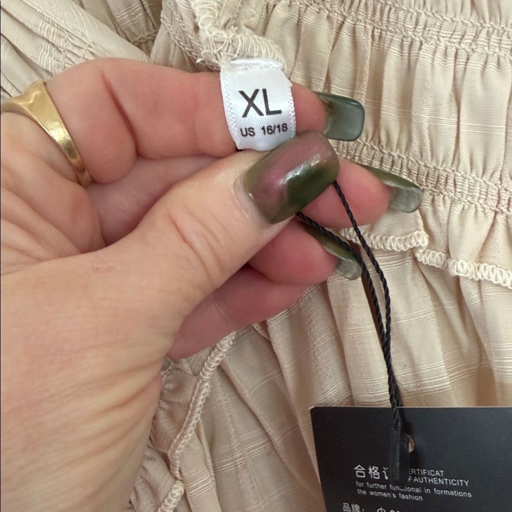 Chic Beige Long Sleeve Maxi Dress - Picture 4 of 5